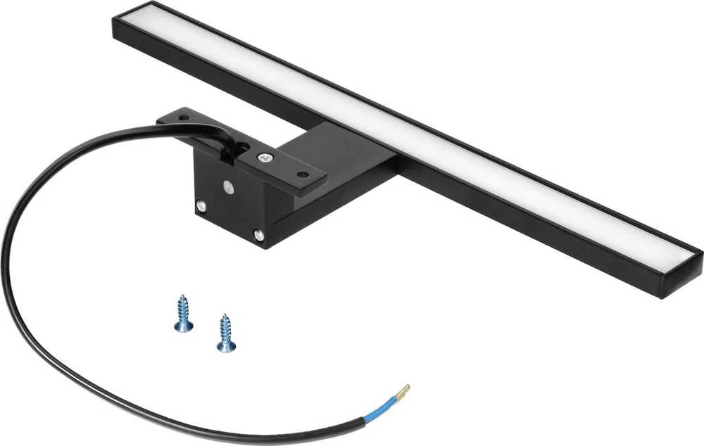 Sieninis šviestuvas Orno NORTES LED 5W, veidrodinė lempa, 320lm, 4000K, ilgis 30 cm, aliuminis, juoda