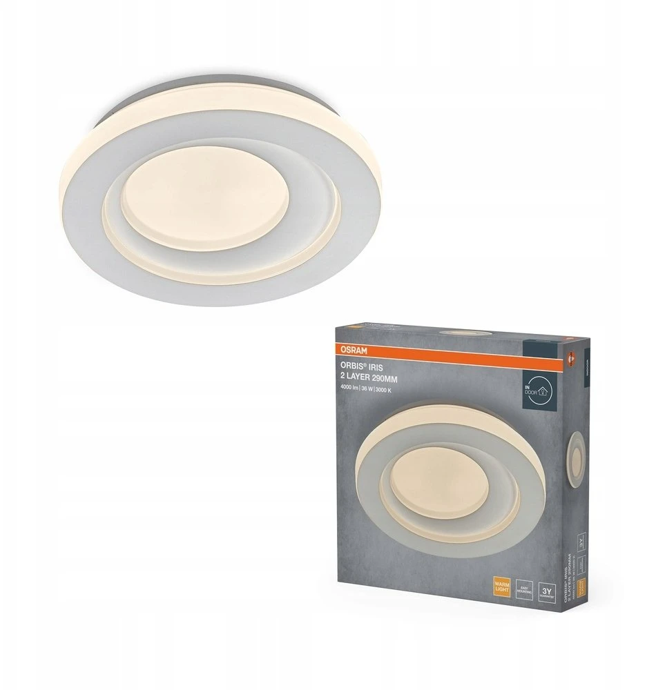 Lubinis šviestuvas Osram 36W LED paviršinis šviestuvas ORBIS IRIS, baltas, 3000K