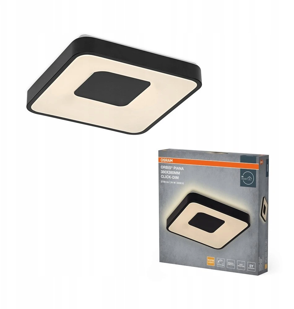 Lubinis šviestuvas Osram LED Ceiling Light. 24W. 3000K. 1450lm. Ø380. juodas