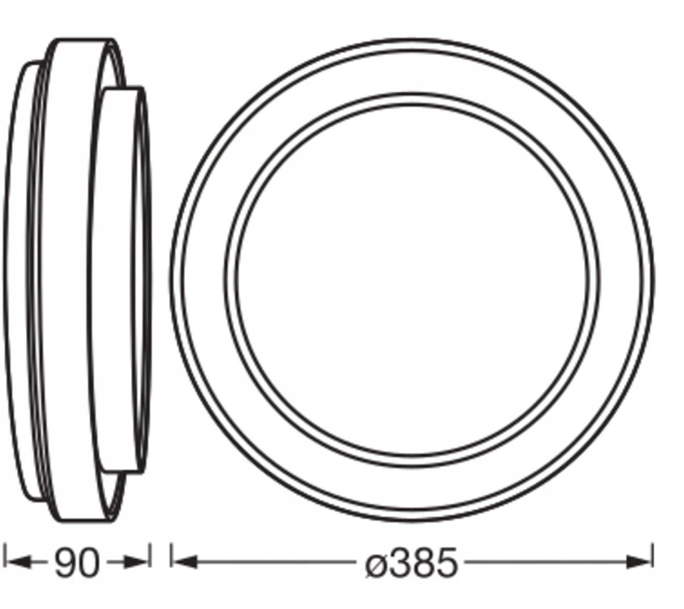 Lubinis šviestuvas Osram ceiling light. LED. 24W. 3000K. 1450lm. Ø385. juodas