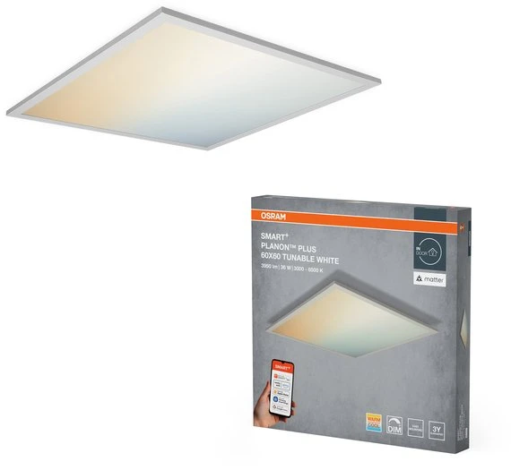 Osram Smart+ planon plus Wifi TW 60x60 | 36 W | Reguliuojama balta | Wi-Fi