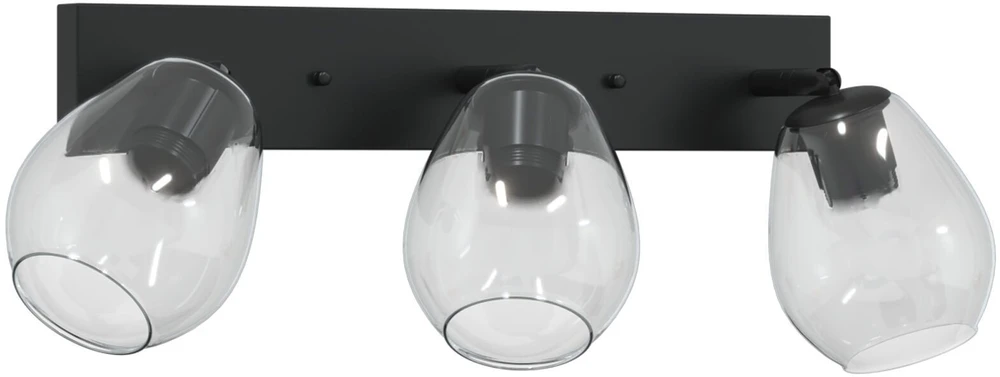Pakabinamas šviestuvas Lubų prožektorius Juoda 54 x 13 x 26 cm Stiklas ir metalas