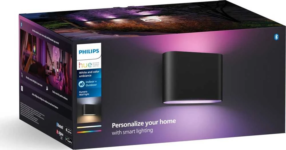 „Philips Hue WCA Dymera“ išmanusis sieninis šviestuvas vidaus ir lauko sąlygoms | 2000–6500 „Hue Baltas Colour Ambiance“