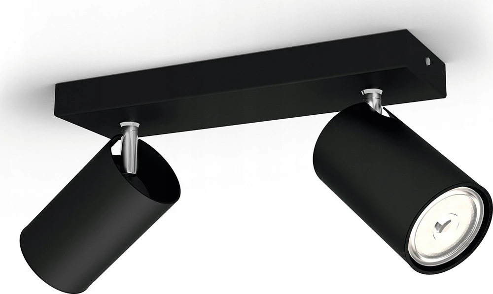 Sieninis šviestuvas Lampa sufitowa Signify Philips Kosipo Spot 2flg. exkl LM 2x5,5W Juodas
