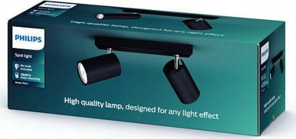 Sieninis šviestuvas Lampa sufitowa Signify Philips Kosipo Spot 2flg. exkl LM 2x5,5W Juodas