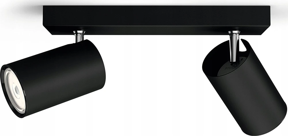 Sieninis šviestuvas Lampa sufitowa Signify Philips Kosipo Spot 2flg. exkl LM 2x5,5W Juodas