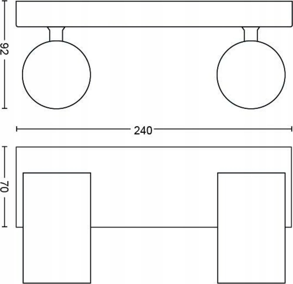 Sieninis šviestuvas Lampa sufitowa Signify Philips Kosipo Spot 2flg. exkl LM 2x5,5W Juodas