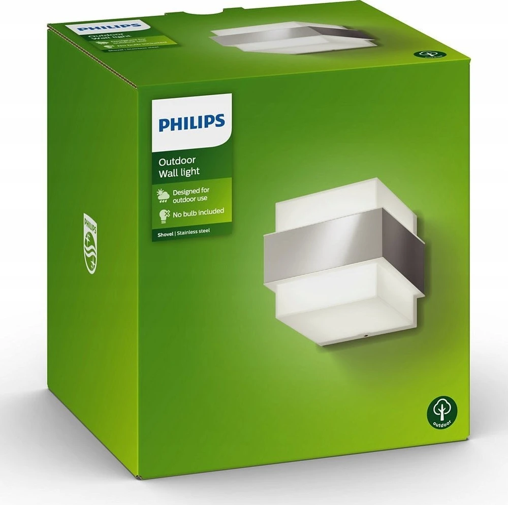 Signify Philips Shovel lubinis šviestuvas sieninis šviestuvas exkl LM 1x9,5W nerūdijantis plienas