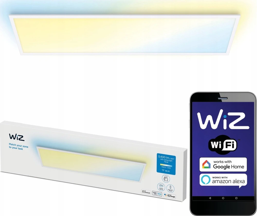 Lubinis šviestuvas Lampa sufitowa Signify WiZ Baltas Panel Tunable 3400lm Weiß Einzelpack