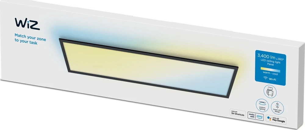 Lampa sufitowa Signify WiZ Baltas Panel Tunable 3400lm Juodas Einzelpack