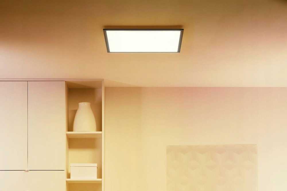 Lubinis šviestuvas PHILIPS WiZ Panel Tunable Baltas 36W kvadratinis juodas - lubų šviestuvas