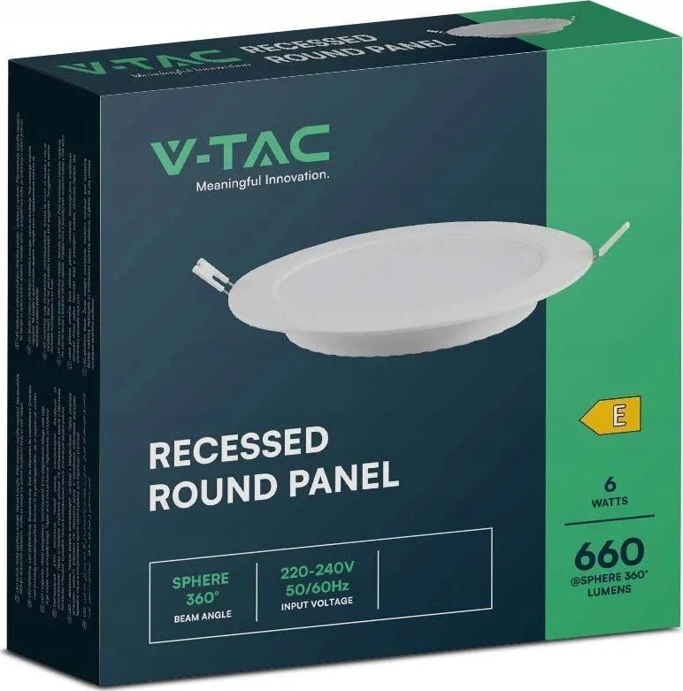 V-tac 12W LED įleidžiama panelė, balta, 3000K
