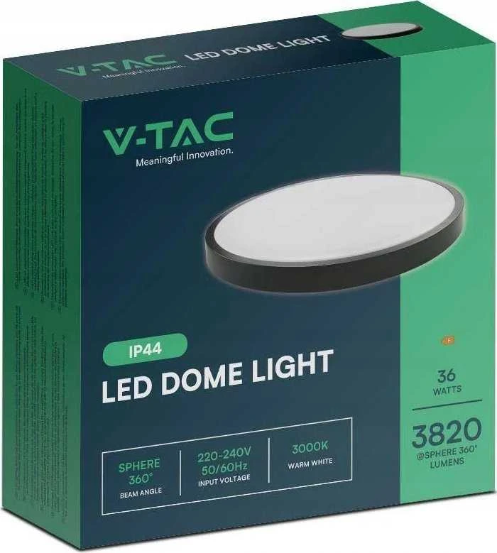 Sieninis šviestuvas V-tac 36W LED paviršinis šviestuvas, juodu korpusu, 4000K, IP44
