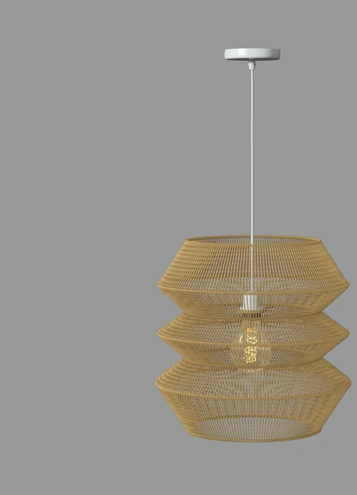 Atmosphera Virš stalo pakabinamas šviestuvas LIZA, gaubtas iš džiuto pynimo, Ø 38 cm