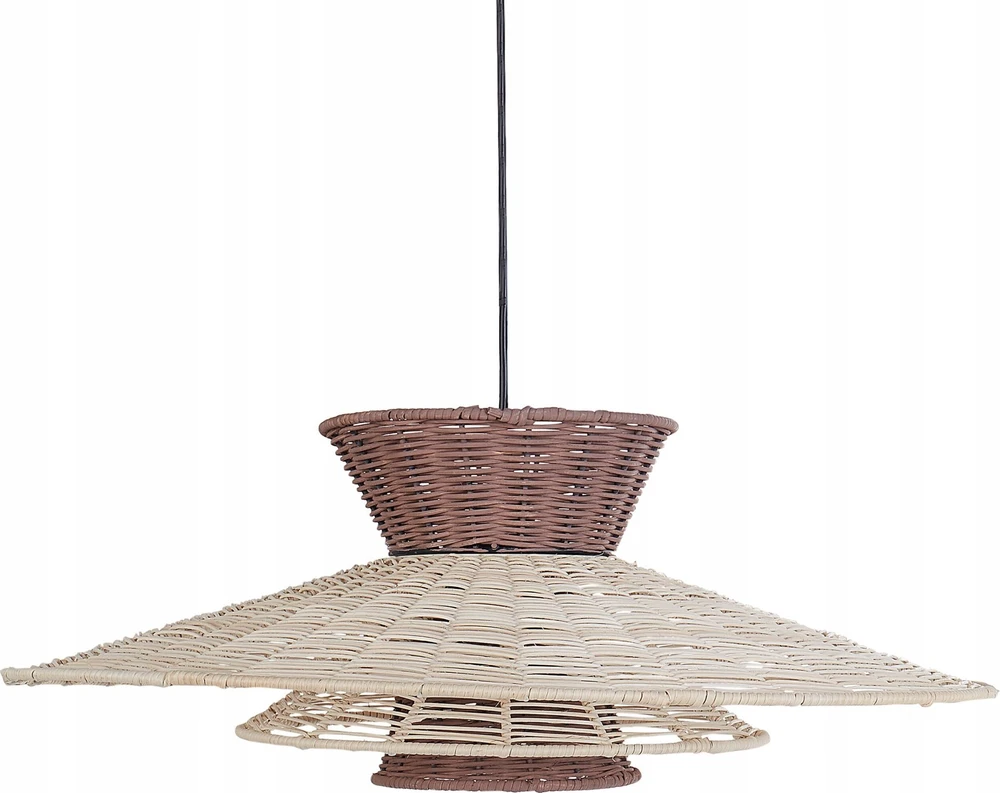 Beliani Pakabinamas šviestuvas KABOMPO Rattan rudas