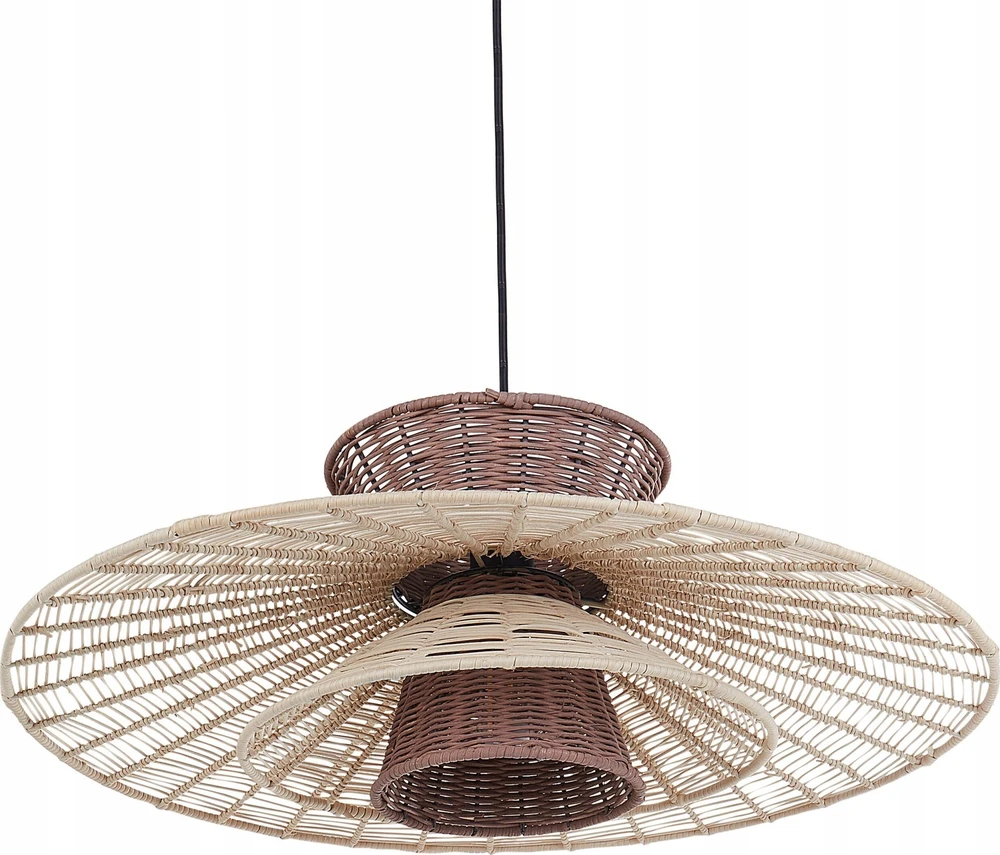 Beliani Pakabinamas šviestuvas KABOMPO Rattan rudas