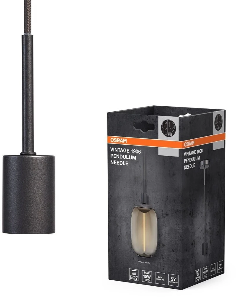 Osram Pakabinamas šviestuvas VINTAGE 1906 PENDULUM, E27, tamsiai pilkas