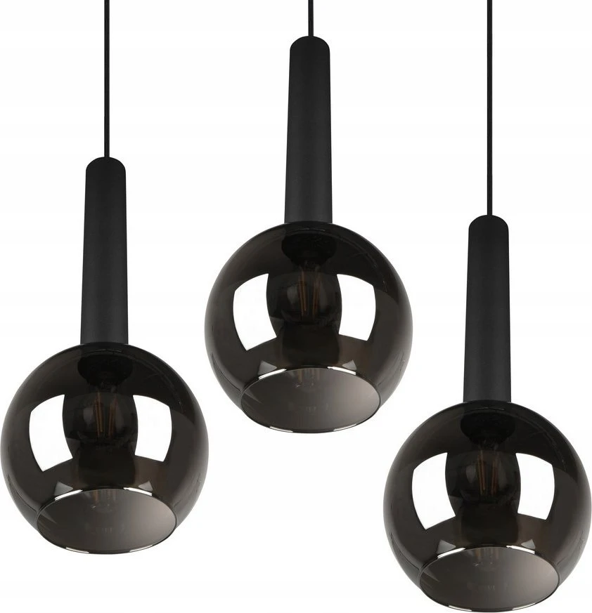 Lubinis šviestuvas Pakabinamas šviestuvas TRIO CLAYTON, 3x E27, max 28W, juodos sp., ø45 x h150 cm
