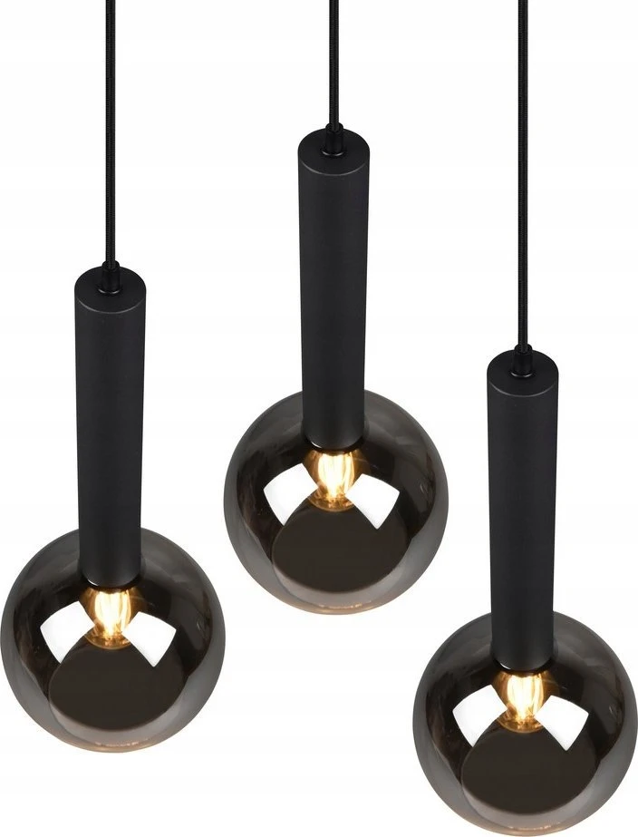 Lubinis šviestuvas Pakabinamas šviestuvas TRIO CLAYTON, 3x E27, max 28W, juodos sp., ø45 x h150 cm