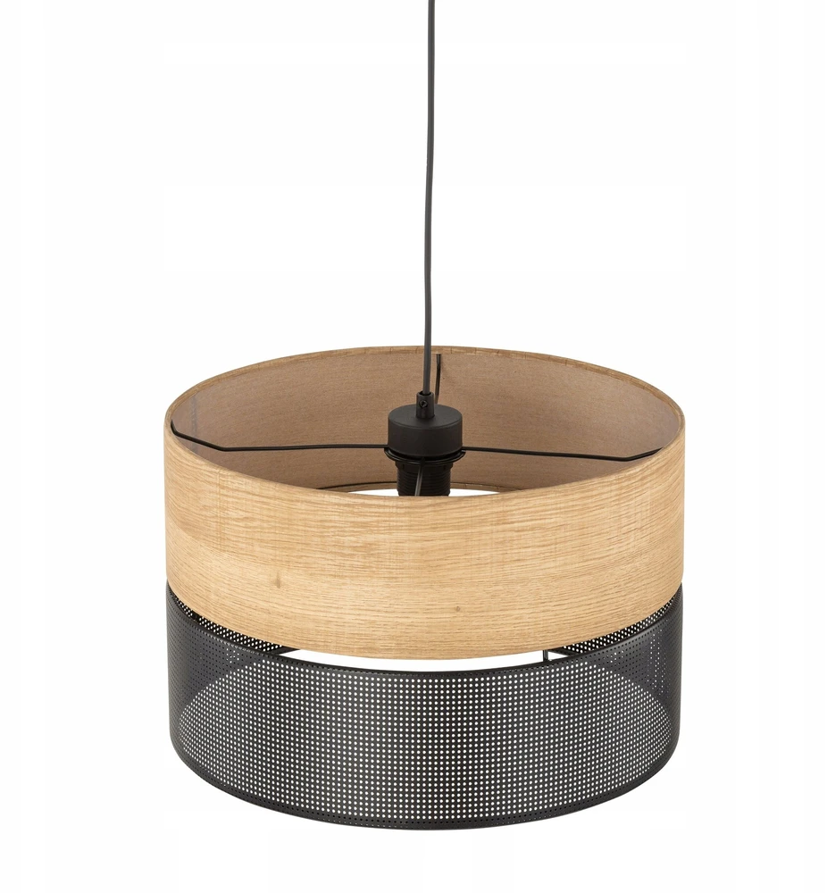 Pakabinamas šviestuvas Kabanti lempa TK Lighting Nicol pakabinama 1x15W E27 juoda/ąžuolo (4799)