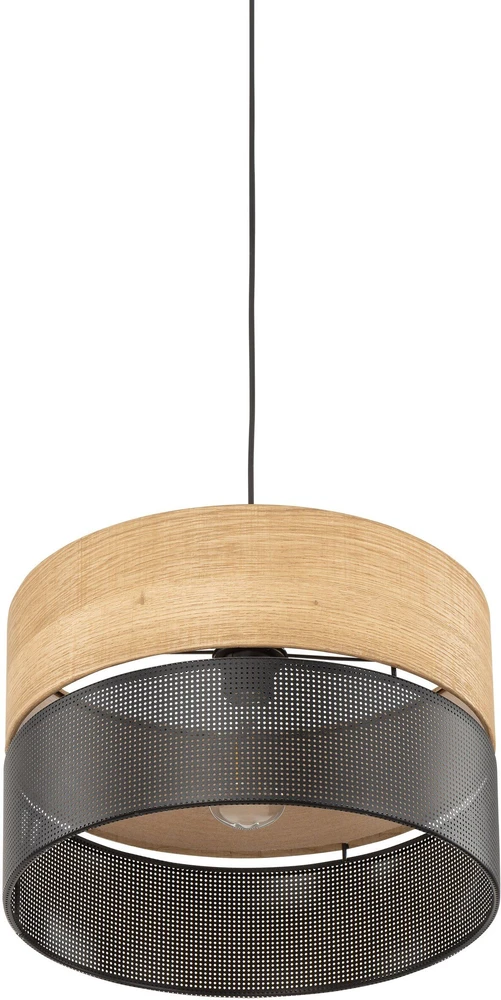Pakabinamas šviestuvas Kabanti lempa TK Lighting Nicol pakabinama 1x15W E27 juoda/ąžuolo (4799)
