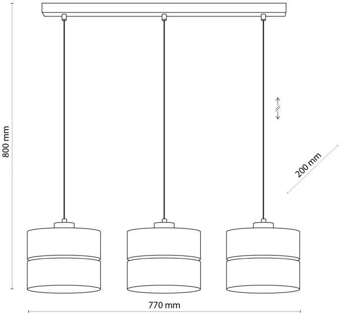 Pakabinamas šviestuvas Lampa wisząca TKKRYWULT Tk Lighting Eco* 5771 lampa wisząca zwis 3x15W E27 juoda/drewniana