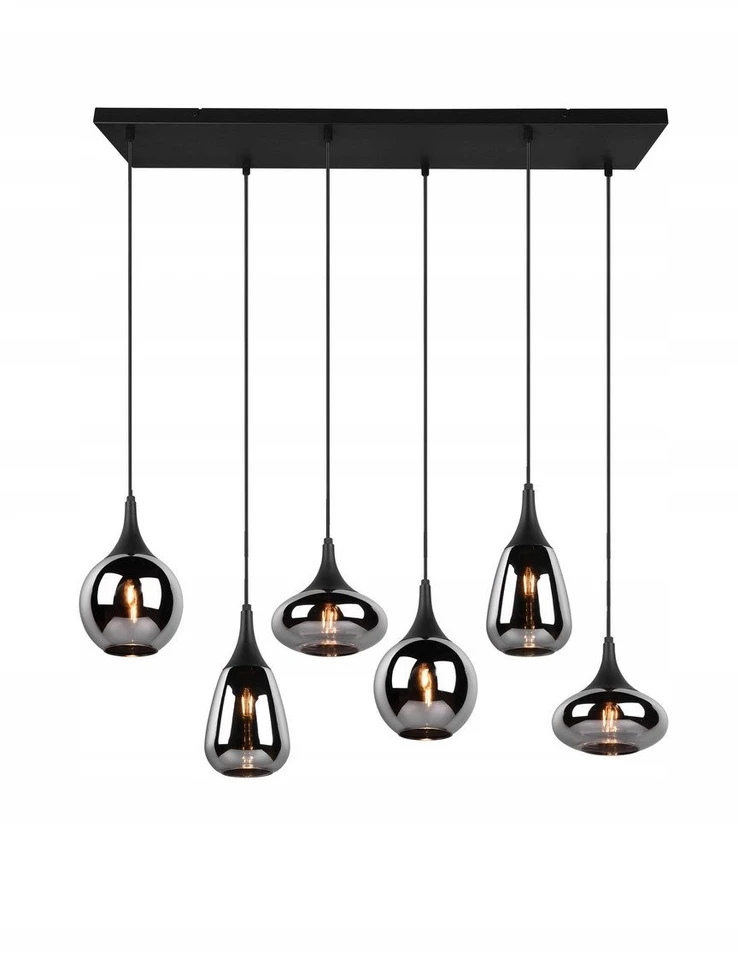 Pakabinamas šviestuvas Lampa wisząca Trio Pendant lamp TRIO LUMINA, 6 x E14, max 40W, juodas, 93.8 x 24.5 x h150 cm
