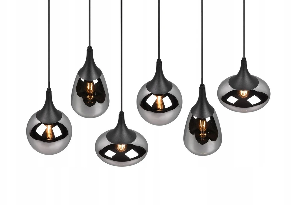 Pakabinamas šviestuvas Lampa wisząca Trio Pendant lamp TRIO LUMINA, 6 x E14, max 40W, juodas, 93.8 x 24.5 x h150 cm