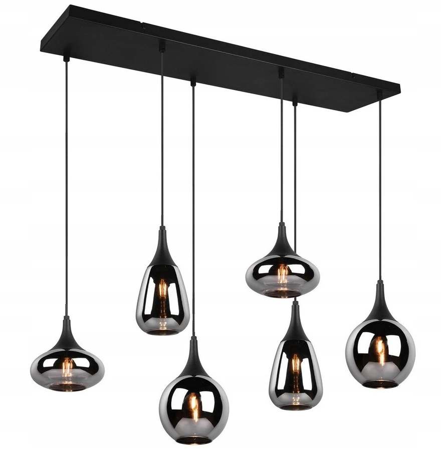 Pakabinamas šviestuvas Lampa wisząca Trio Pendant lamp TRIO LUMINA, 6 x E14, max 40W, juodas, 93.8 x 24.5 x h150 cm