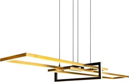 Trio pakabinamas šviestuvas LED pakabinamas šviestuvas Salinas 320310308 perdanga 34W 3000K auksinė rėmeliai