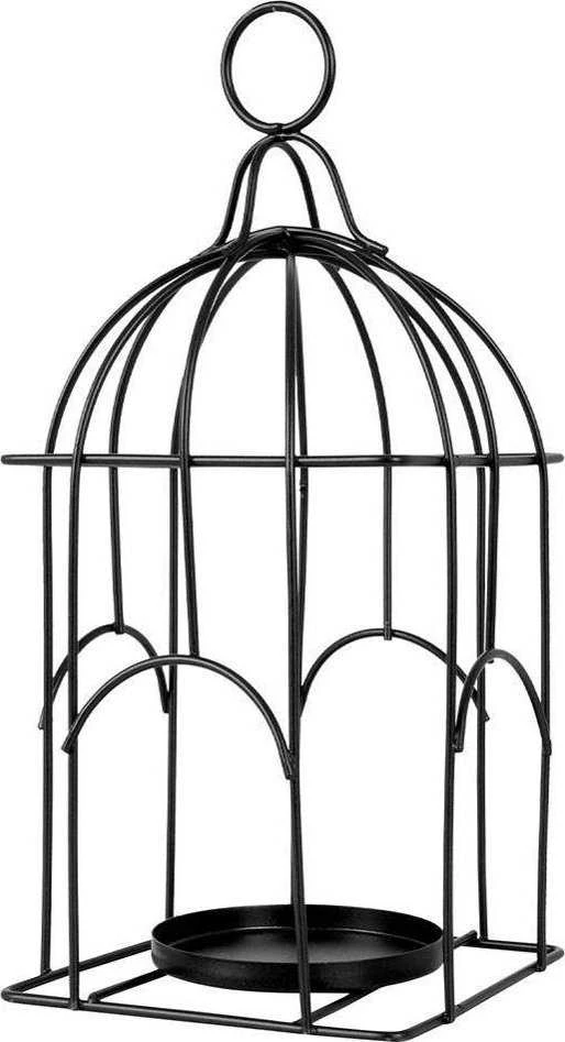 Marka Niezdefiniowana Home Styling Collection Žibintas žvakidė metalinis juodas 25 cm