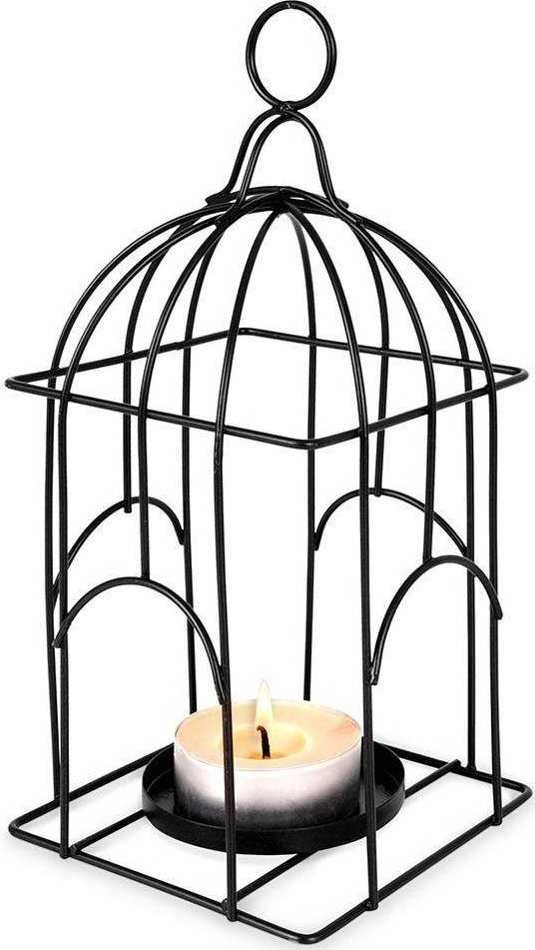 Marka Niezdefiniowana Home Styling Collection Žibintas žvakidė metalinis juodas 25 cm