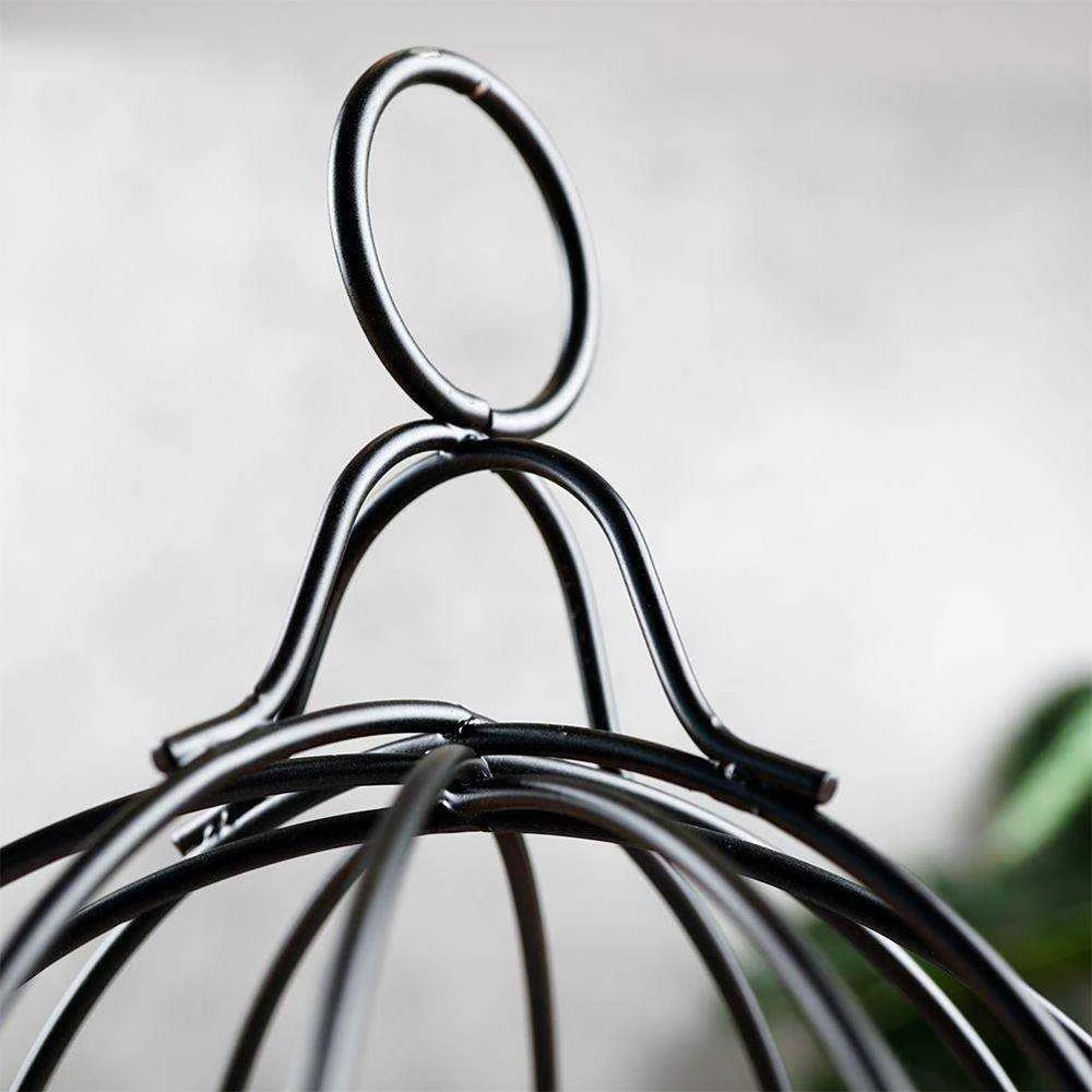 Marka Niezdefiniowana Home Styling Collection Žibintas žvakidė metalinis juodas 25 cm
