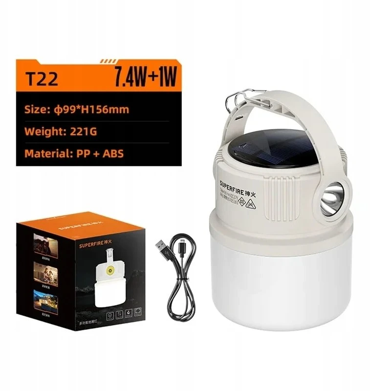 Superfire Stovyklavimo lempa T22 Superfire