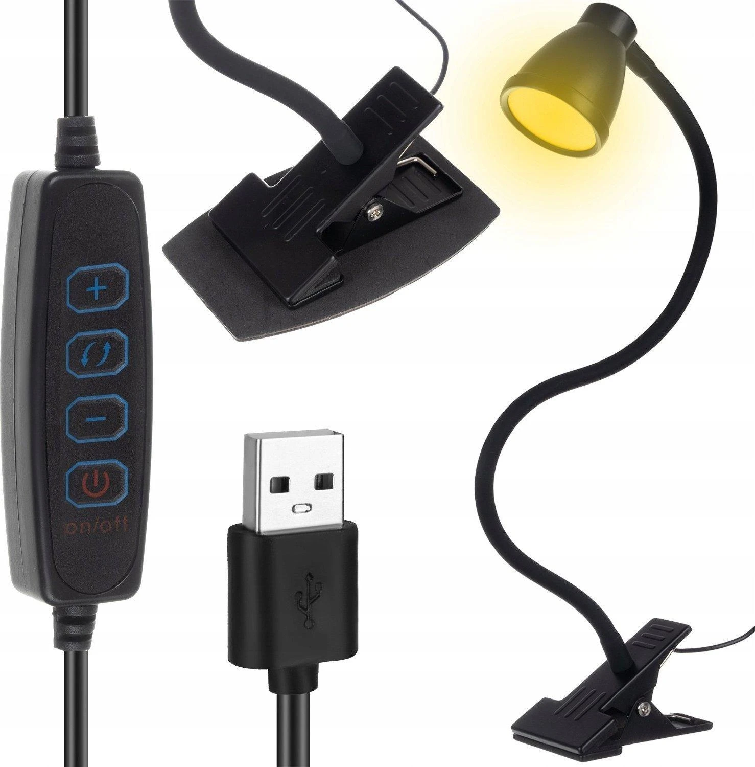 USB Stalinis šviestuvas su laikikliu - juodas Izoxis