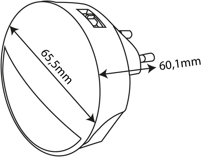 Lampka wtykowa do gniazdka ENTAC Entac ENL-0.8W-CDS lampka nocna wtykana do gniazdka Lampka nocna do gniazdka