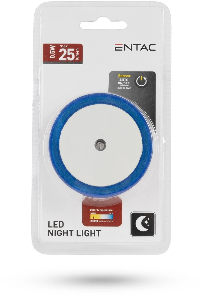 Lampka wtykowa do gniazdka ENTAC Entac ENL-CC-0.5W-DSB lampka nocna wtykana do gniazdka Lampka nocna do gniazdka