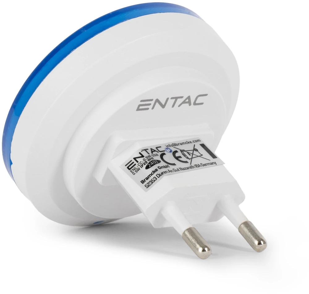Lampka wtykowa do gniazdka ENTAC Entac ENL-CC-0.5W-DSB lampka nocna wtykana do gniazdka Lampka nocna do gniazdka