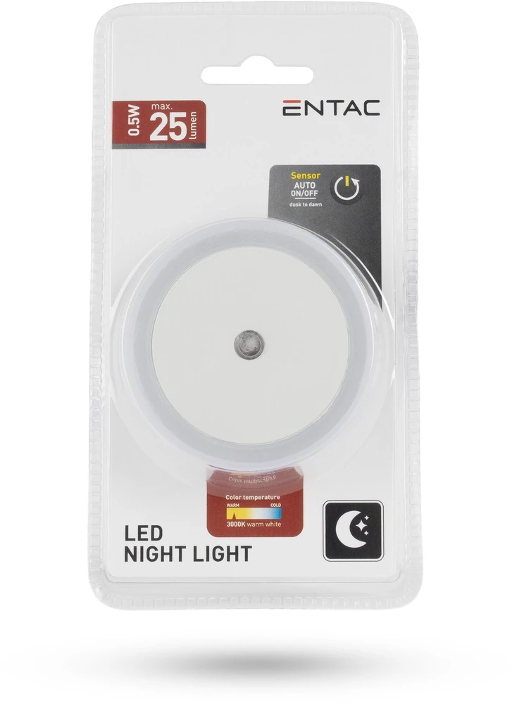 Lampka wtykowa do gniazdka ENTAC Entac ENL-CC-0.5W-DSWW lampka nocna wtykana do gniazdka Lampka nocna do gniazdka