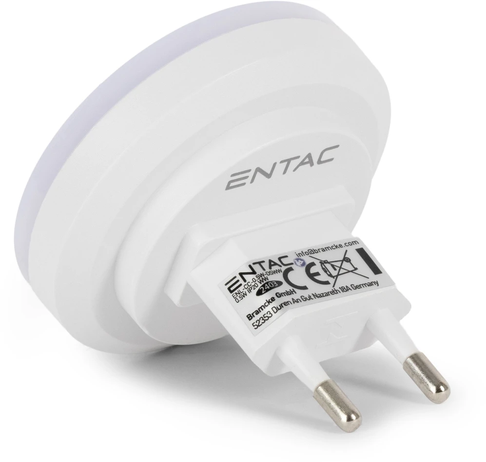 Lampka wtykowa do gniazdka ENTAC Entac ENL-CC-0.5W-DSWW lampka nocna wtykana do gniazdka Lampka nocna do gniazdka