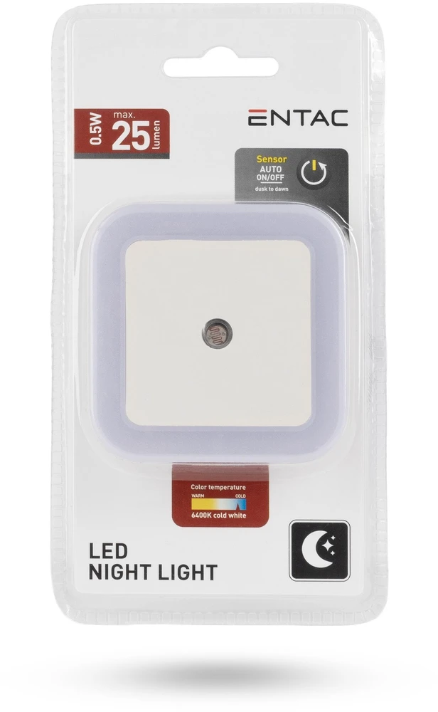 Lampka wtykowa do gniazdka ENTAC Entac ENL-CS-0.5W-DS lampka nocna wtykana do gniazdka Lampka nocna do gniazdka