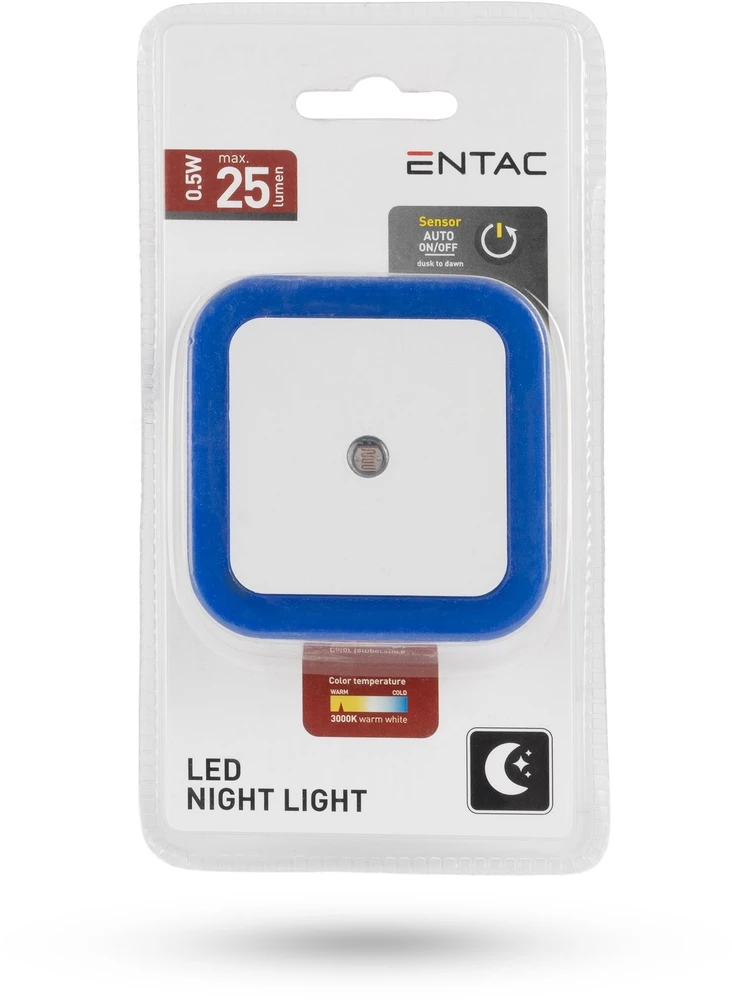 Lampka wtykowa do gniazdka ENTAC Entac ENL-CS-0.5W-DSB lampka nocna wtykana do gniazdka Lampka nocna do gniazdka