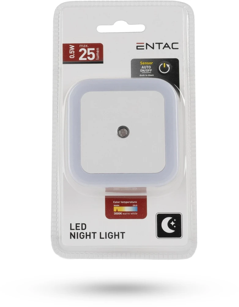 Lampka wtykowa do gniazdka ENTAC Entac ENL-CS-0.5W-DSWW lampka nocna wtykana do gniazdka Lampka nocna do gniazdka