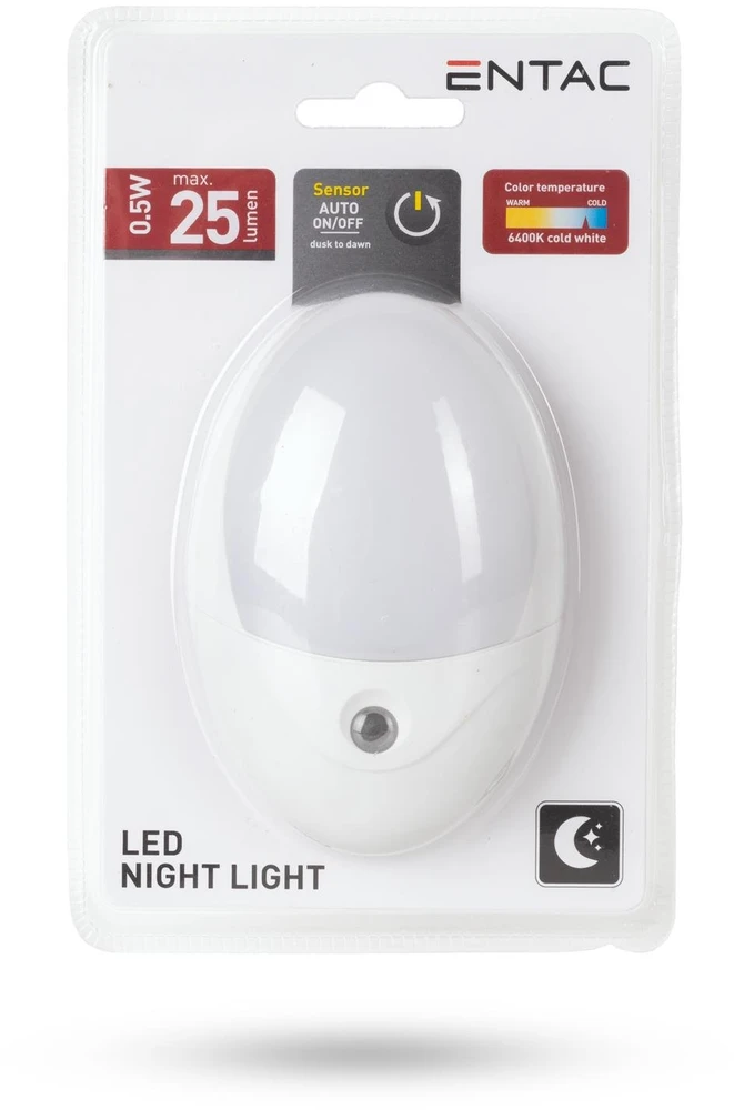 Lampka wtykowa do gniazdka ENTAC Entac ENL-O-0.5W-DS lampka nocna wtykana do gniazdka Lampka nocna do gniazdka