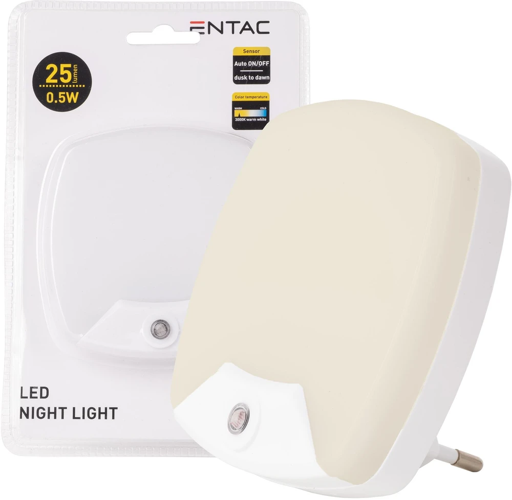 Lampka wtykowa do gniazdka ENTAC Entac ENL-RS-0.5W-DSWW lampka nocna wtykana do gniazdka Lampka nocna do gniazdka