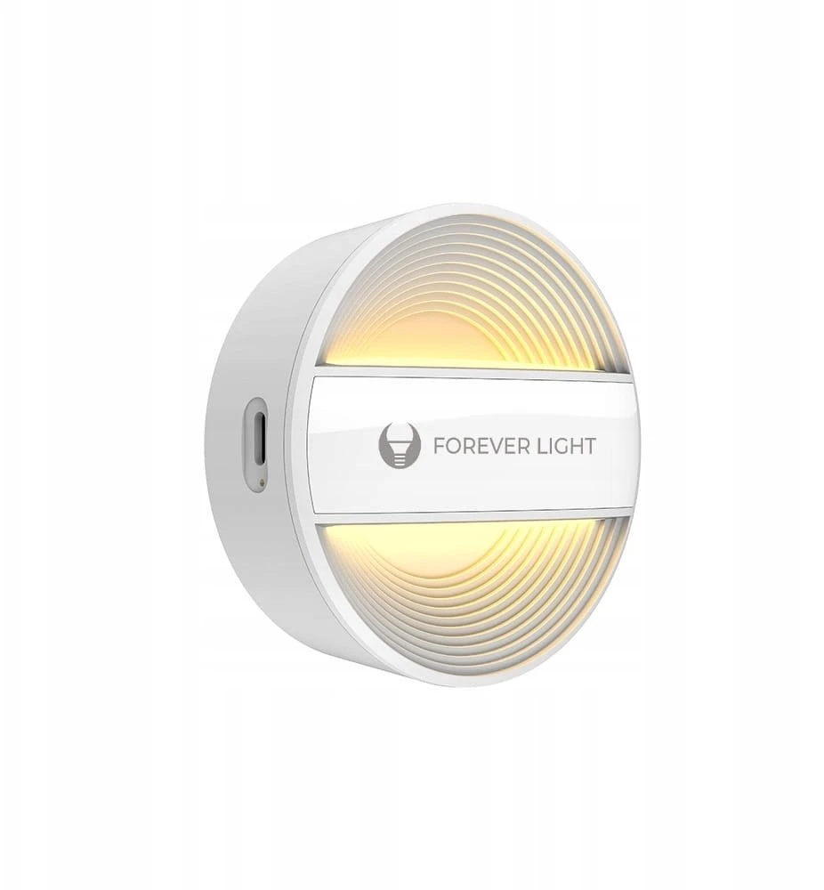 LED naktinė lempa apvali PURE FLC-20 ALMA PIR balta 500mAh Forever Light
