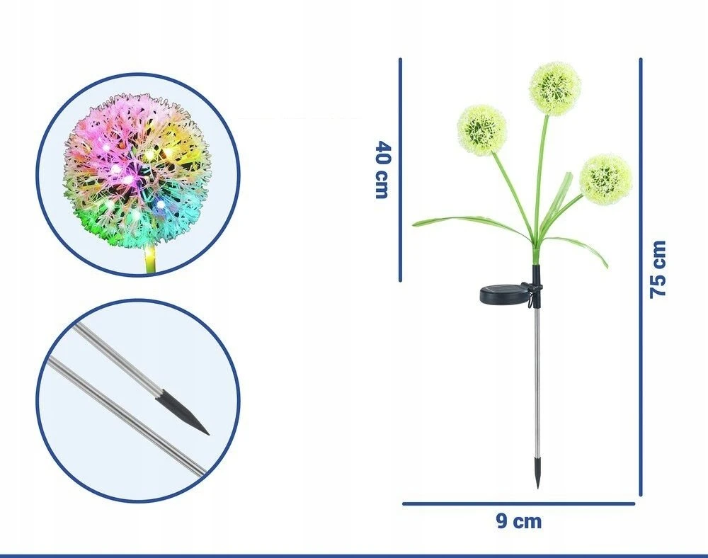 Maximex Solar garden lights, LED dandelions, 2 pieces, 75 cm