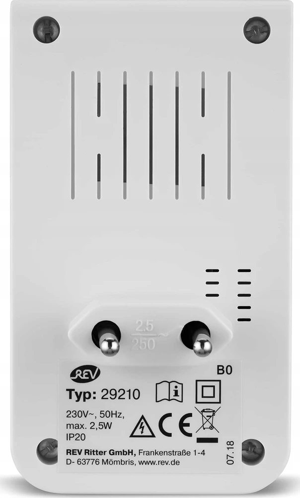 Sieninis šviestuvas Lampka wtykowa do gniazdka REV REV LED Plug-In Wall Light with Motion Detector 2,5W baltas