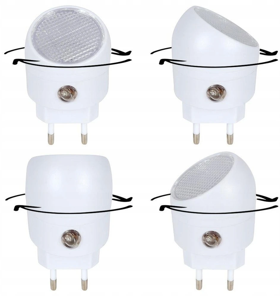 Sanico LED naktinė lempa į lizdą su sutemų jutikliu balta