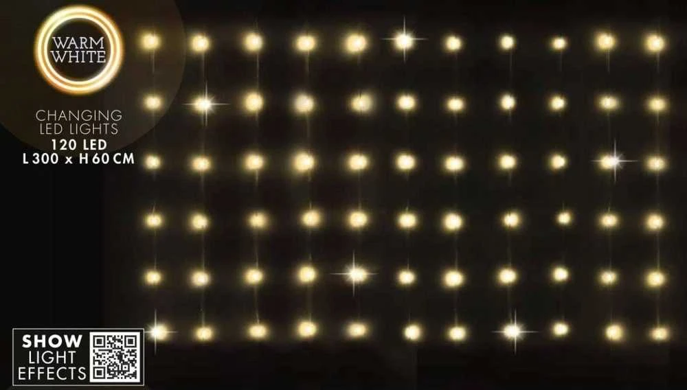 Christmas Decoration Kalėdinės užuolaidų lemputės 120 LED su pulteliu